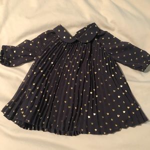 Grey sheer pleated tunic with sheer sleeves